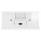 vidaXL Mueble de TV madera contrachapada blanco brillo 100x35,5x45 cm