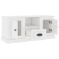 vidaXL Mueble de TV madera contrachapada blanco brillo 100x35,5x45 cm
