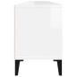vidaXL Mueble de TV madera contrachapada blanco brillo 150x30x44,5 cm