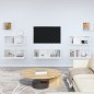 vidaXL Set de muebles de TV 7 pzas madera contrachapada blanco brillo vidaXL Set de muebles de TV 7 pzas madera contrachapada blanco brillo