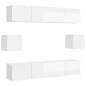 vidaXL Set de muebles de salón 6 pzas madera ingeniería blanco brillo vidaXL Set de muebles de salón 6 pzas madera ingeniería blanco brillo