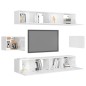vidaXL Set de muebles de salón 6 pzas madera ingeniería blanco brillo vidaXL Set de muebles de salón 6 pzas madera ingeniería blanco brillo
