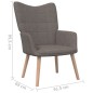 vidaXL Sillón de relax con reposapiés de tela gris taupé vidaXL Sillón de relax con reposapiés de tela gris taupé
