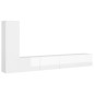 vidaXL Set de muebles de salón 3 pzas madera ingeniería blanco brillo vidaXL Set de muebles de salón 3 pzas madera ingeniería blanco brillo