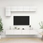vidaXL Set de muebles de salón 5 pzas madera ingeniería blanco brillo vidaXL Set de muebles de salón 5 pzas madera ingeniería blanco brillo