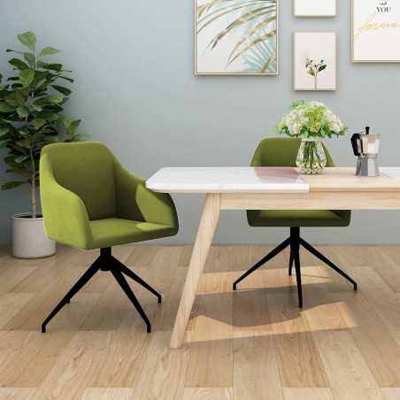 vidaXL Sillas de comedor 2 unidades de terciopelo verde claro