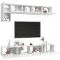 vidaXL Set de muebles de salón 5 pzas madera ingeniería blanco brillo vidaXL Set de muebles de salón 5 pzas madera ingeniería blanco brillo