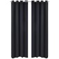 2 cortinas negras oscuras con anillas metálicas, blackout 135 x 245 cm 2 cortinas negras oscuras con anillas metálicas, blackout 135 x 245 cm