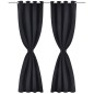 2 cortinas negras oscuras con anillas metálicas, blackout 135 x 245 cm 2 cortinas negras oscuras con anillas metálicas, blackout 135 x 245 cm