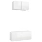 vidaXL Set de muebles de salón 2 pzas madera ingeniería blanco brillo vidaXL Set de muebles de salón 2 pzas madera ingeniería blanco brillo