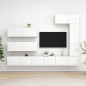 vidaXL Set de muebles de salón 7 pzas madera ingeniería blanco brillo
