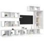 vidaXL Set de muebles de salón 7 pzas madera ingeniería blanco brillo