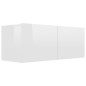 vidaXL Set de muebles de salón 7 pzas madera ingeniería blanco brillo