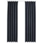vidaXL Cortinas opacas con ganchos 2 unidades gris antracita 140x175cm vidaXL Cortinas opacas con ganchos 2 unidades gris antracita 140x175cm