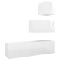 vidaXL Set de muebles de salón 4 pzas madera ingeniería blanco brillo