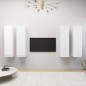 vidaXL Muebles de salón 4 piezas madera ingeniería blanco brillante vidaXL Muebles de salón 4 piezas madera ingeniería blanco brillante