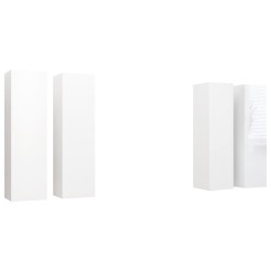 vidaXL Muebles de salón 4 piezas madera ingeniería blanco brillante