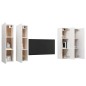 vidaXL Muebles de salón 4 piezas madera ingeniería blanco brillante vidaXL Muebles de salón 4 piezas madera ingeniería blanco brillante