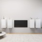 vidaXL Muebles de salón 4 piezas madera ingeniería blanco brillante