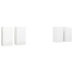vidaXL Muebles de salón 4 piezas madera ingeniería blanco brillante