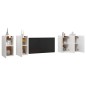 vidaXL Muebles de salón 4 piezas madera ingeniería blanco brillante