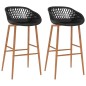 vidaXL Taburetes de cocina 2 unidades negro vidaXL Taburetes de cocina 2 unidades negro