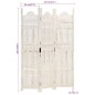 vidaXL Biombo 3 paneles tallado a mano madera mango blanco 120x165 cm vidaXL Biombo 3 paneles tallado a mano madera mango blanco 120x165 cm