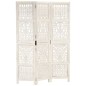 vidaXL Biombo 3 paneles tallado a mano madera mango blanco 120x165 cm vidaXL Biombo 3 paneles tallado a mano madera mango blanco 120x165 cm