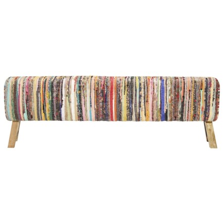 vidaXL Banco de tela chindi multicolor 160 cm 