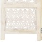 vidaXL Biombo 3 paneles tallado a mano madera mango blanco 120x165 cm vidaXL Biombo 3 paneles tallado a mano madera mango blanco 120x165 cm
