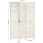 vidaXL Biombo 3 paneles tallado a mano madera mango blanco 120x165 cm vidaXL Biombo 3 paneles tallado a mano madera mango blanco 120x165 cm