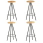 vidaXL Taburetes de cocina 4 unidades madera de mango rugosa vidaXL Taburetes de cocina 4 unidades madera de mango rugosa