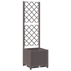 vidaXL Jardinera con enrejado PP marrón 40x40x136 cm