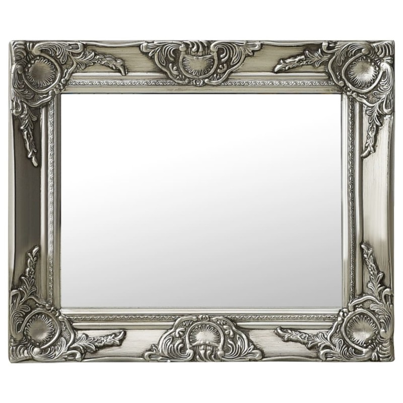 vidaXL Espejo de pared estilo barroco plateado 50x40 cm vidaXL Espejo de pared estilo barroco plateado 50x40 cm
