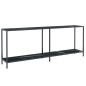 vidaXL Mesa consola vidrio templado negro 200x35x75,5 cm vidaXL Mesa consola vidrio templado negro 200x35x75,5 cm
