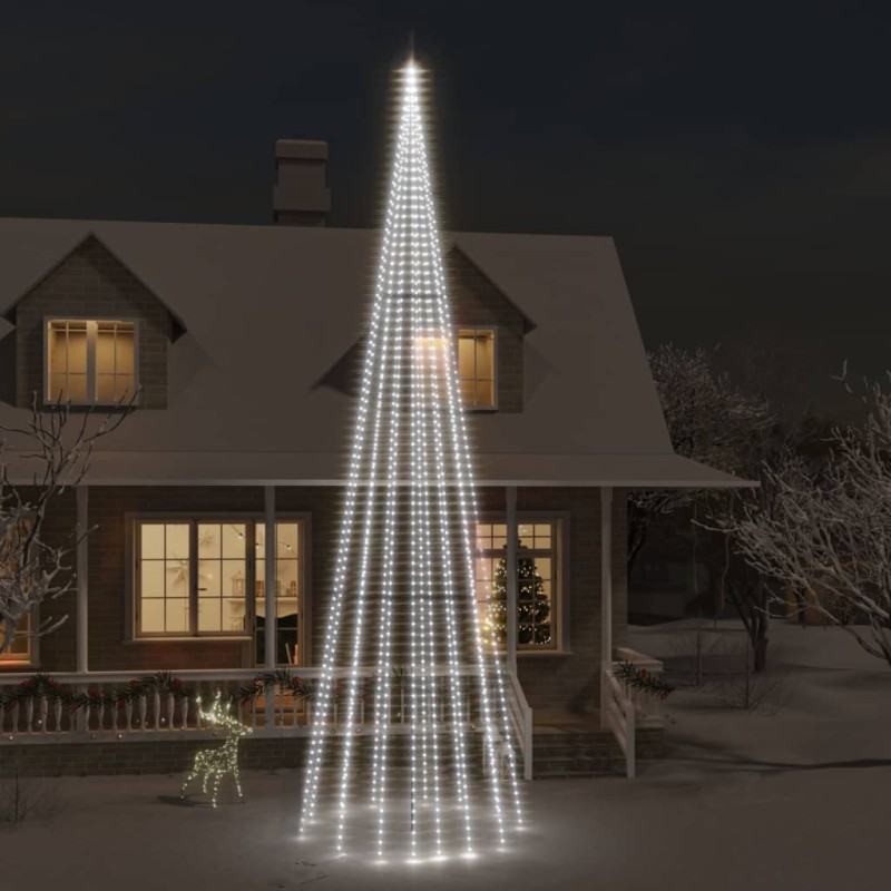 vidaXL Árbol de Navidad en asta de bandera 1134 LED blanco frío 800 cm vidaXL Árbol de Navidad en asta de bandera 1134 LED blanco frío 800 cm