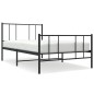 vidaXL Estructura de cama con cabecero y estribo metal negro 100x200cm vidaXL Estructura de cama con cabecero y estribo metal negro 100x200cm