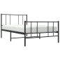 vidaXL Estructura de cama con cabecero y estribo metal negro 100x200cm vidaXL Estructura de cama con cabecero y estribo metal negro 100x200cm