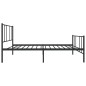 vidaXL Estructura de cama con cabecero y estribo metal negro 100x200cm vidaXL Estructura de cama con cabecero y estribo metal negro 100x200cm