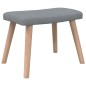 vidaXL Sillón de relax con taburete tela gris claro vidaXL Sillón de relax con taburete tela gris claro