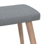 vidaXL Sillón de relax con taburete tela gris claro vidaXL Sillón de relax con taburete tela gris claro