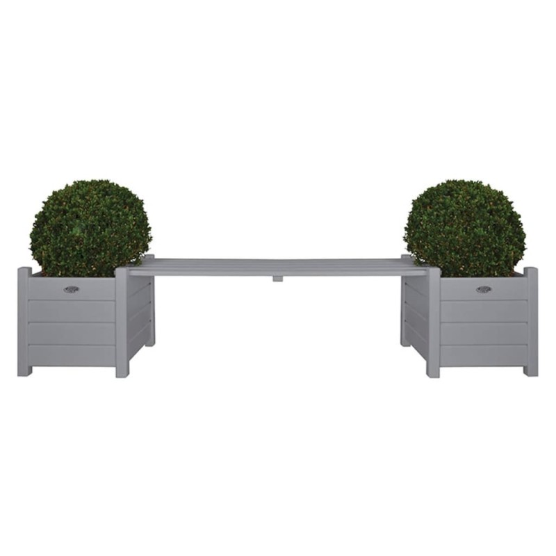 Maceteros grises con banco, Esschert Design CF33G Maceteros grises con banco, Esschert Design CF33G
