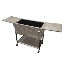 AXI Nevera de campo con aspecto de mimbre marrón 76 L