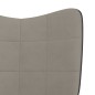 vidaXL Silla mecedora de terciopelo gris claro y PVC vidaXL Silla mecedora de terciopelo gris claro y PVC