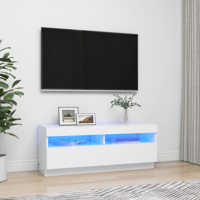vidaXL Mueble para TV con luces LED blanco 100x35x40 cm vidaXL Mueble para TV con luces LED blanco 100x35x40 cm