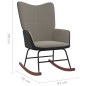 vidaXL Silla mecedora de terciopelo gris claro y PVC vidaXL Silla mecedora de terciopelo gris claro y PVC