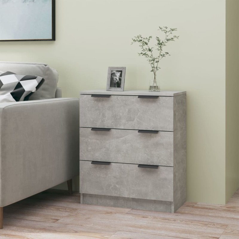 vidaXL Aparador de madera contrachapada gris hormigón 60x30x70 cm