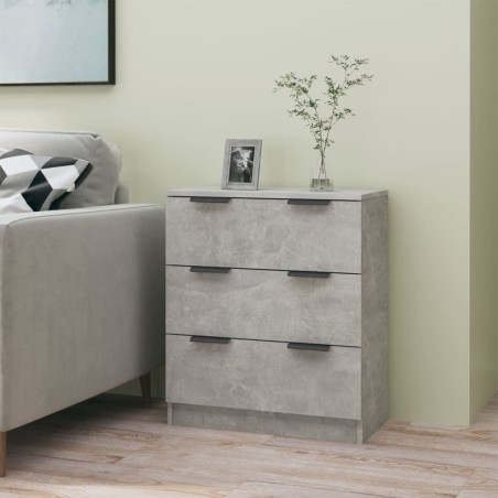 vidaXL Aparador de madera contrachapada gris hormigón 60x30x70 cm