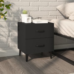 vidaXL Mesita de noche negra 40x35x47,5 cm
