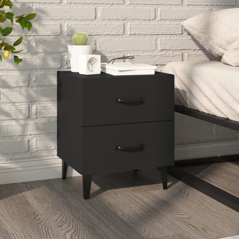 vidaXL Mesita de noche negra 40x35x47,5 cm vidaXL Mesita de noche negra 40x35x47,5 cm